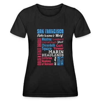 Cadeau du Golden Gate de San Francisco en Californie - T-shirt sport Femme - noir - Devant - AI Model Female 172 light (172cm)