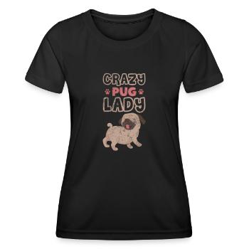 Mops - Frauen Funktions-T-Shirt - Schwarz - Vorne - AI Model Female 172 light (172cm)