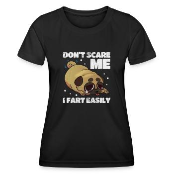 Mops - Frauen Funktions-T-Shirt - Schwarz - Vorne - AI Model Female 172 light (172cm)