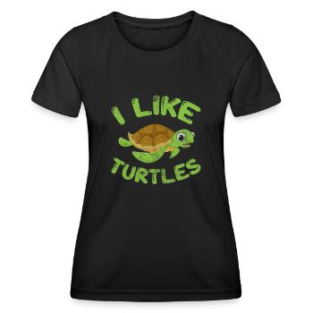 Tortue - T-shirt sport Femme - noir - Devant - AI Model Female 172 light (172cm)