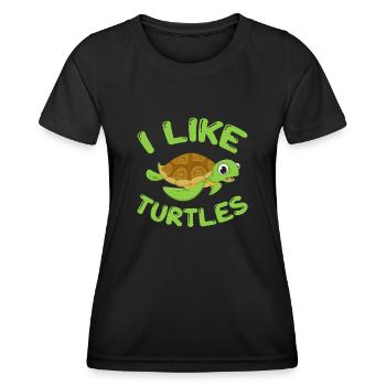 Tortue Tortue Sea Créatures marines Cadeau - T-shirt sport Femme - noir - Devant - AI Model Female 172 light (172cm)