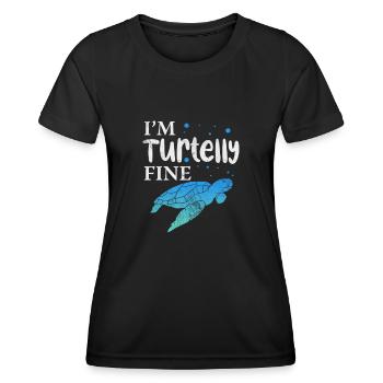 Tortue - T-shirt sport Femme - noir - Devant - AI Model Female 172 light (172cm)