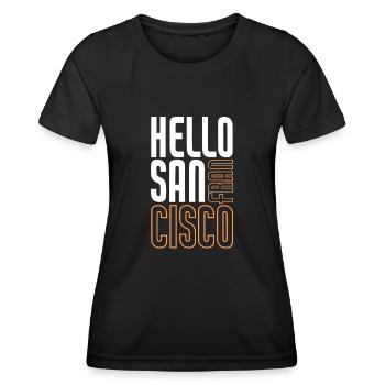 San Francisco - T-shirt sport Femme - noir - Devant - AI Model Female 172 light (172cm)