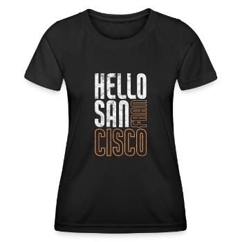 Cadeau du Golden Gate de San Francisco en Californie - T-shirt sport Femme - noir - Devant - AI Model Female 172 light (172cm)