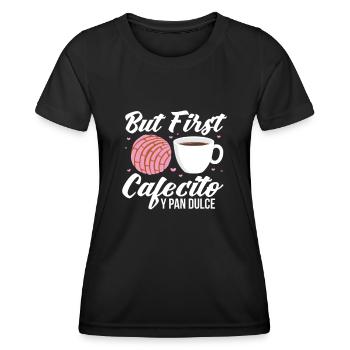 Café Cousue Caféine Couturière Espresso Cadeau - T-shirt sport Femme - noir - Devant - AI Model Female 172 light (172cm)