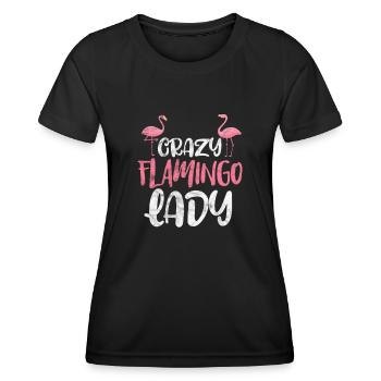 Flamingo Lady - Frauen Funktions-T-Shirt - Schwarz - Vorne - AI Model Female 172 light (172cm)