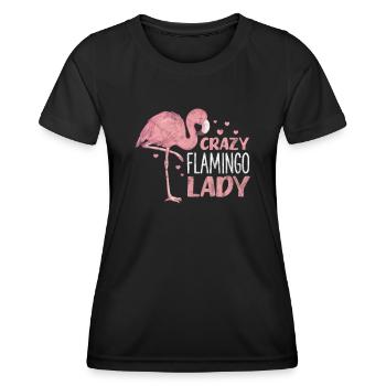 Flamingo Lady - Frauen Funktions-T-Shirt - Schwarz - Vorne - AI Model Female 172 light (172cm)