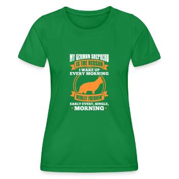 German Shepherd - Women's Functional T-Shirt - kelly green - Front - AI Model Female 172 dark (172cm)