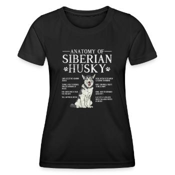 Husky - Frauen Funktions-T-Shirt - Schwarz - Vorne - AI Model Female 172 light (172cm)