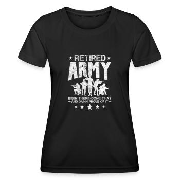 Soldat à la retraite - T-shirt sport Femme - noir - Devant - AI Model Female 172 light (172cm)