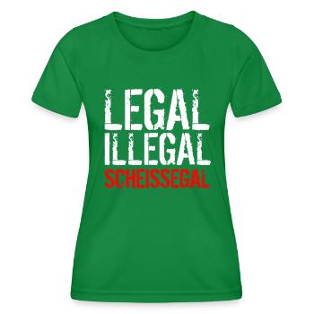 Legal Illegal Scheissegal - Egal - Frauen Funktions-T-Shirt - Kelly Green - Vorne - AI Model Female 172 dark (172cm)