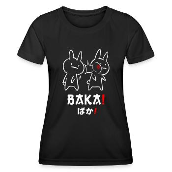 Baka - Slap in Japanese Anime Manga - Women's Functional T-Shirt - black - Front - AI Model Female 172 light (172cm)