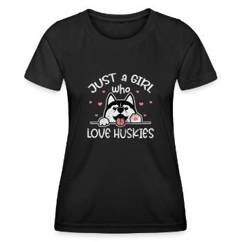 Husky - Frauen Funktions-T-Shirt - Schwarz - Vorne - AI Model Female 172 light (172cm)