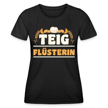 teig Pizza Bäcker Konditor | Teigflüsterin - Frauen Funktions-T-Shirt - Schwarz - Vorne - AI Model Female 172 light (172cm)