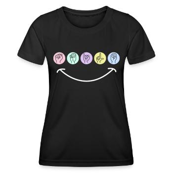 Gebärdensprache Für Gehörlose - Frauen Funktions-T-Shirt - Schwarz - Vorne - AI Model Female 172 light (172cm)