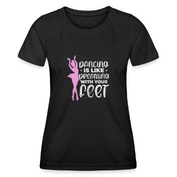 Ballett - Frauen Funktions-T-Shirt - Schwarz - Vorne - AI Model Female 172 light (172cm)