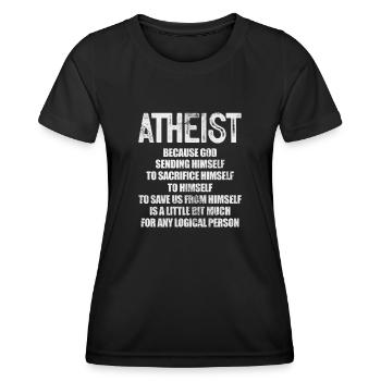 Ateist Ateism Anti Religion Gud Gåva - Funktions-T-shirt dam - svart - Fram - AI Model Female 172 light (172cm)