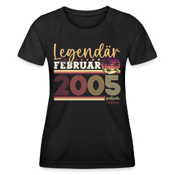 Jahrgang 2005 Februar 18. Geburtstag Geschenk Mann - Frauen Funktions-T-Shirt - Schwarz - Vorne - AI Model Female 172 light (172cm)