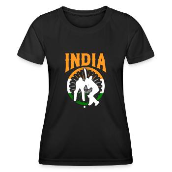Cricket - Frauen Funktions-T-Shirt - Schwarz - Vorne - AI Model Female 172 light (172cm)