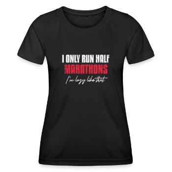 Laufen Läufer Jogging Joggen Läuferin Geschenk - Frauen Funktions-T-Shirt - Schwarz - Vorne - AI Model Female 172 light (172cm)