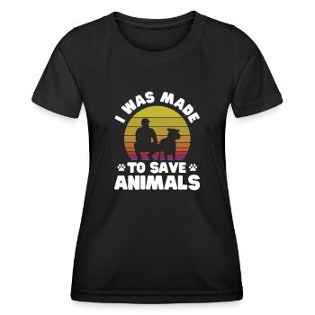 Tierrettung - Frauen Funktions-T-Shirt - Schwarz - Vorne - AI Model Female 172 light (172cm)