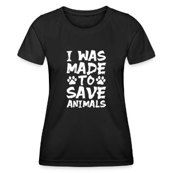 Tierrettung - Frauen Funktions-T-Shirt - Schwarz - Vorne - AI Model Female 172 light (172cm)