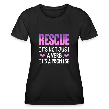 Tierrettung - Frauen Funktions-T-Shirt - Schwarz - Vorne - AI Model Female 172 light (172cm)