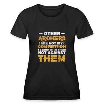 Bogenschiessen Bogenschütze Bogen Pfeil Geschenk - Frauen Funktions-T-Shirt - Schwarz - Vorne - AI Model Female 172 light (172cm)