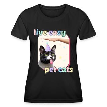 Cat Memes - Bad Luck Pet Cats - Women's Functional T-Shirt - black - Front - AI Model Female 172 light (172cm)