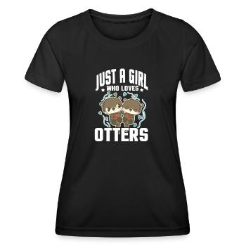 Loutre de mer Loutre Cadeau de loutre - T-shirt sport Femme - noir - Devant - AI Model Female 172 light (172cm)