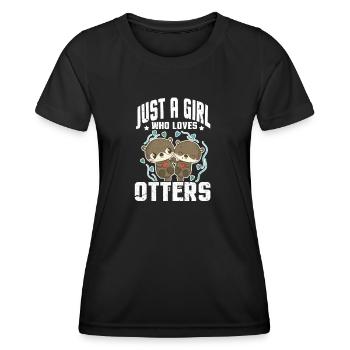 Otter - Frauen Funktions-T-Shirt - Schwarz - Vorne - AI Model Female 172 light (172cm)