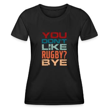 Rugby - Frauen Funktions-T-Shirt - Schwarz - Vorne - AI Model Female 172 light (172cm)