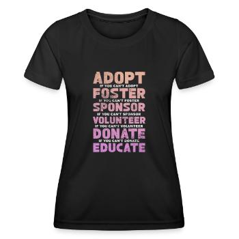 Tierrettung Tierschutz Tierfreund Geschenk - Frauen Funktions-T-Shirt - Schwarz - Vorne - AI Model Female 172 light (172cm)
