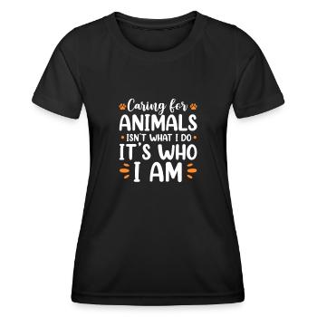 Sauvetage d’animaux - T-shirt sport Femme - noir - Devant - AI Model Female 172 light (172cm)