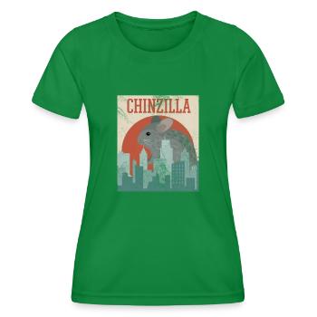Chinchilla Nagetier Haustier Nager Geschenk - Frauen Funktions-T-Shirt - Kelly Green - Vorne - AI Model Female 172 dark (172cm)