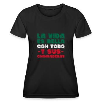 Mexiko Mexikanisch Mexikaner Nation Geschenk - Frauen Funktions-T-Shirt - Schwarz - Vorne - AI Model Female 172 light (172cm)