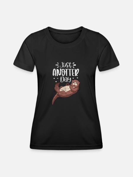 Otter - Frauen Funktions-T-Shirt - Schwarz