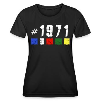 1971 anniversaire de randonnée au népal NOUVEAU TIBET - T-shirt sport Femme - noir - Devant - AI Model Female 172 light (172cm)