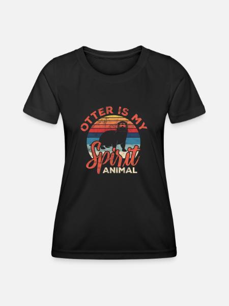 Otter - Frauen Funktions-T-Shirt - Schwarz