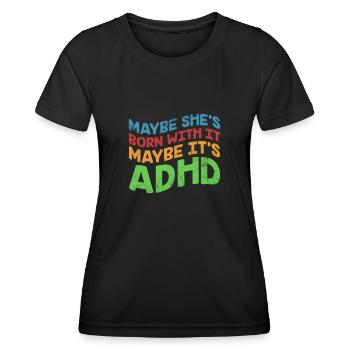ADHS - Frauen Funktions-T-Shirt - Schwarz - Vorne - AI Model Female 172 light (172cm)