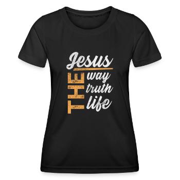Bible - T-shirt sport Femme - noir - Devant - AI Model Female 172 light (172cm)