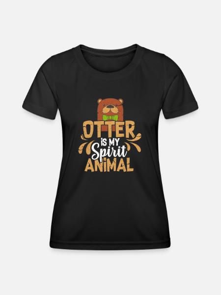 Otter - Frauen Funktions-T-Shirt - Schwarz