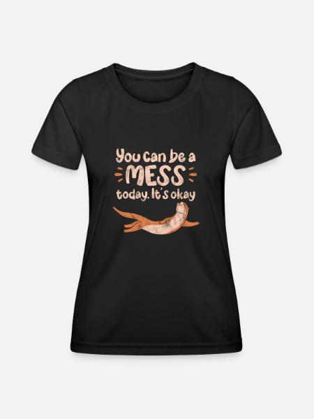 Otter - Frauen Funktions-T-Shirt - Schwarz