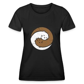 Otter - Frauen Funktions-T-Shirt - Schwarz - Vorne - AI Model Female 172 light (172cm)