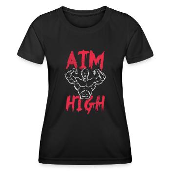 Bodybuilder - Frauen Funktions-T-Shirt - Schwarz - Vorne - AI Model Female 172 light (172cm)