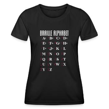 Braille Braille Blind Gift - Women's Functional T-Shirt - black - Front - AI Model Female 172 light (172cm)