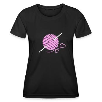 Crochet crochet crochet fil crochet passion - T-shirt sport Femme - noir - Devant - AI Model Female 172 light (172cm)