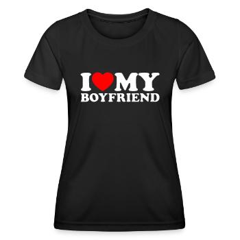 I Love My Boyfriend - Ich Liebe Meinen Freund - Women's Functional T-Shirt - black - Front - AI Model Female 172 light (172cm)
