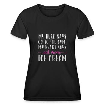 Eiscreme - Frauen Funktions-T-Shirt - Schwarz - Vorne - AI Model Female 172 light (172cm)