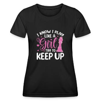 Chess Chess Board Checkmate Chess Player - Women's Functional T-Shirt - black - Front - AI Model Female 172 light (172cm)